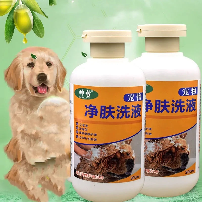 300ml bottle of pet cleansing lotion for dog and cat bathing with deodorising properties
