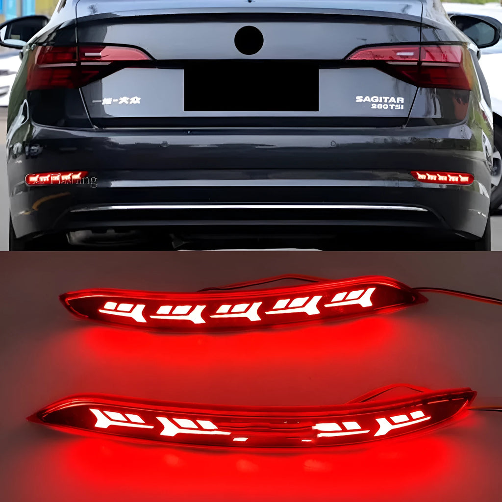 Volkswagen Sagitar rear LED bumper light with scanning water flow animation effect