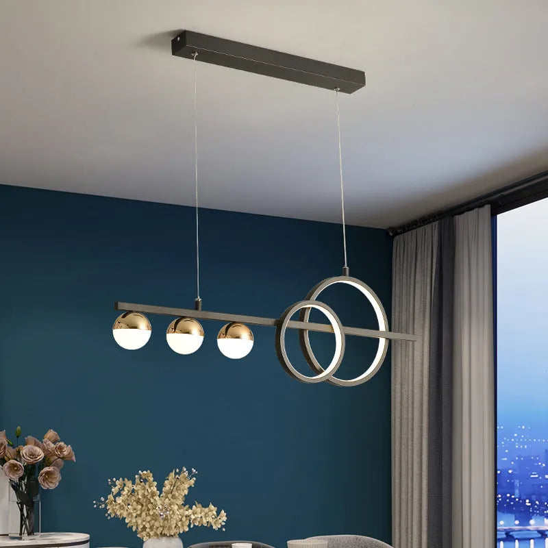 Rectangular aluminium ceiling light in Nordic style with remote control dimming, available in Black or Gold colours