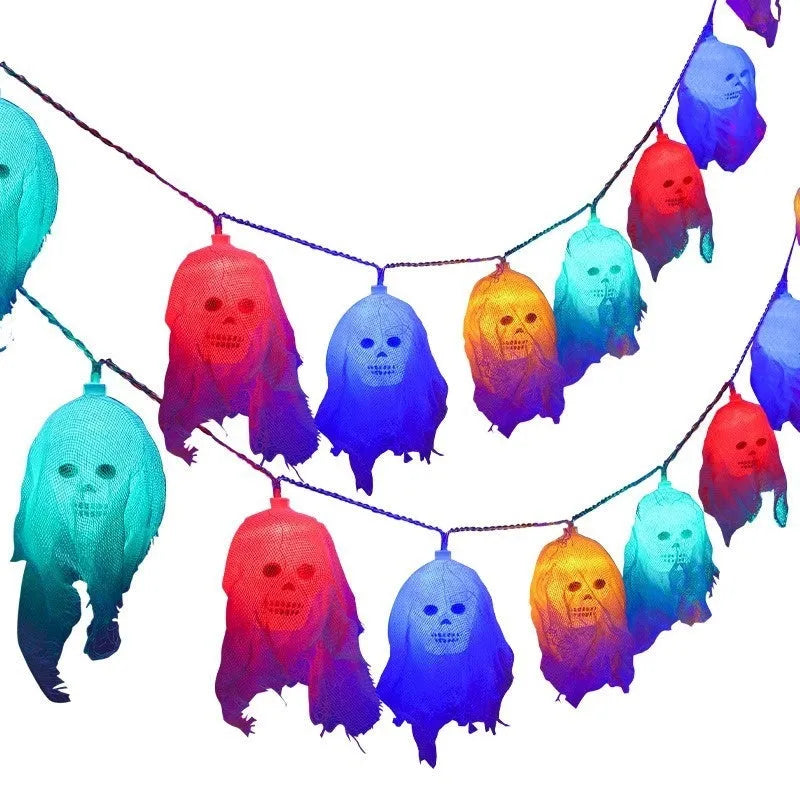 Halloween battery-powered coloured LED fairy lights for indoor wall horror decoration with plastic housing