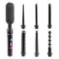 Black ceramic curly hair sticks with dual-purpose roll and straight function, 21-30mm diameter, spray coating shell