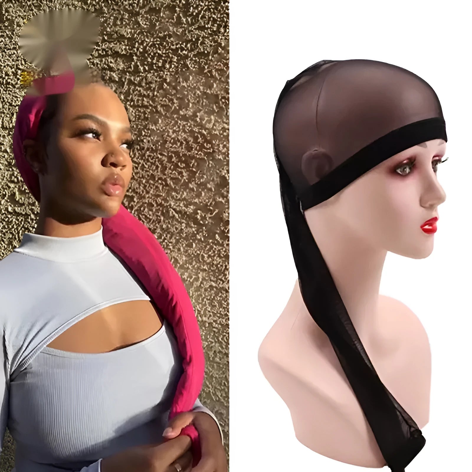 High elasticity mesh wig cap in oversleeve design available in multiple colours