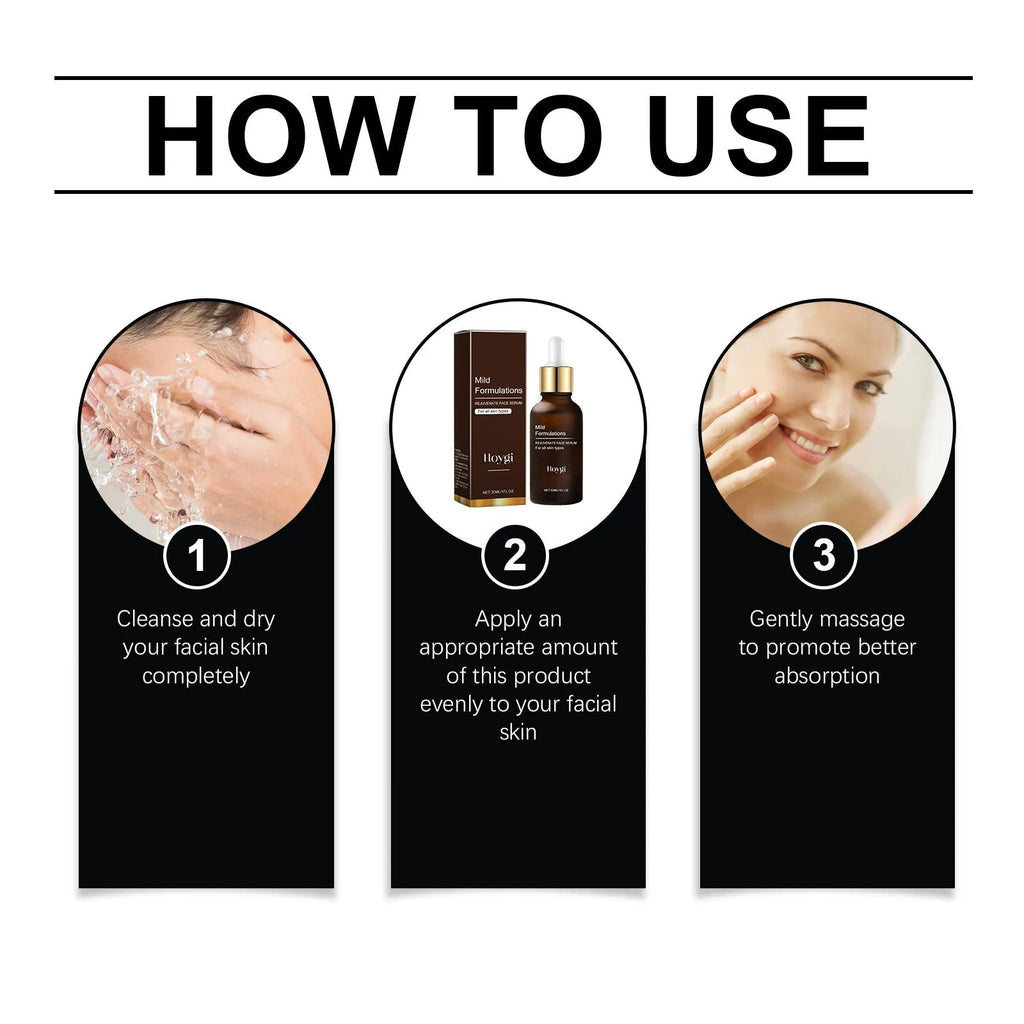 30ml square bottle of facial skin care essence with hyaluronic acid and collagen