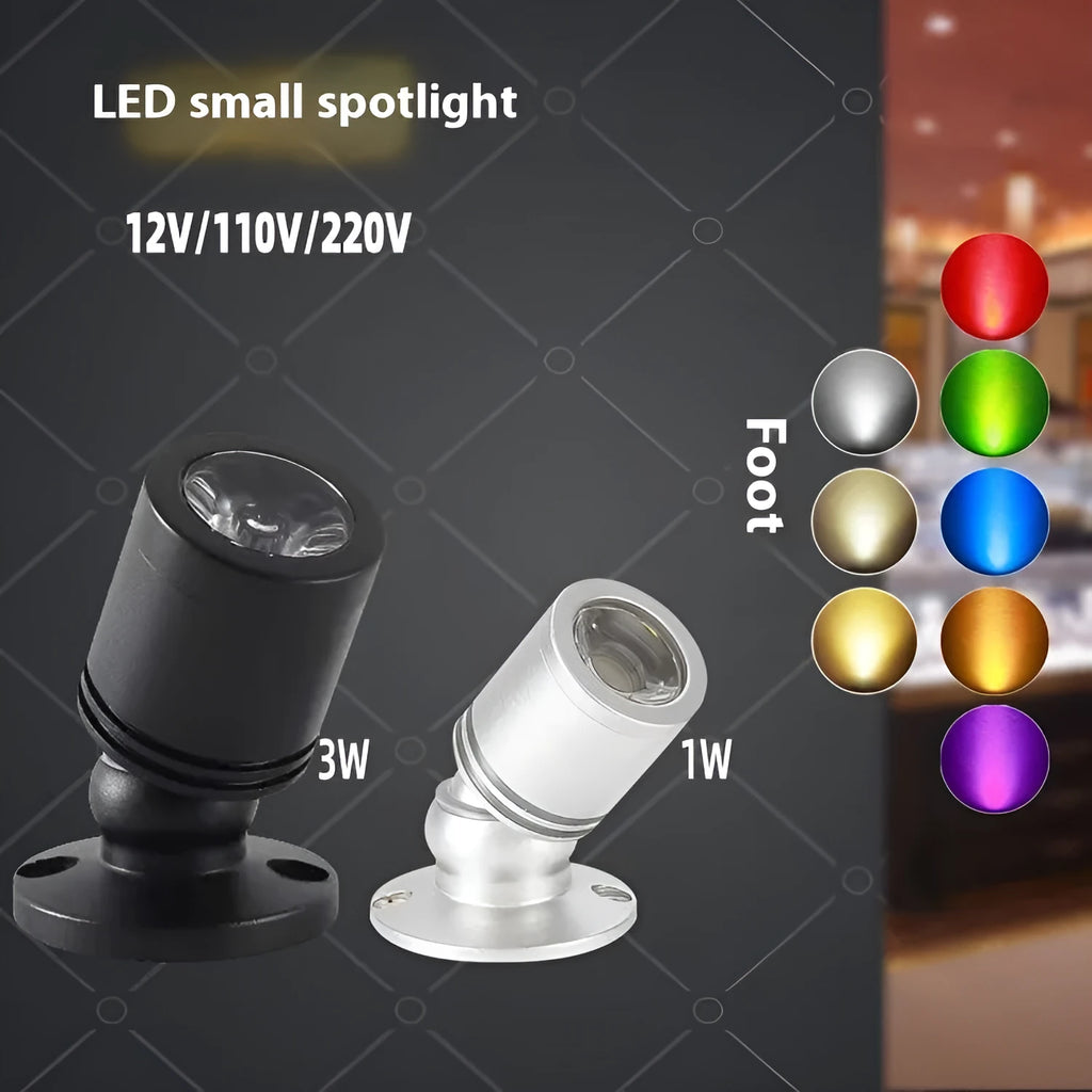 Mini Jewelly surface mounted spotlight with aluminium shell in silver finish