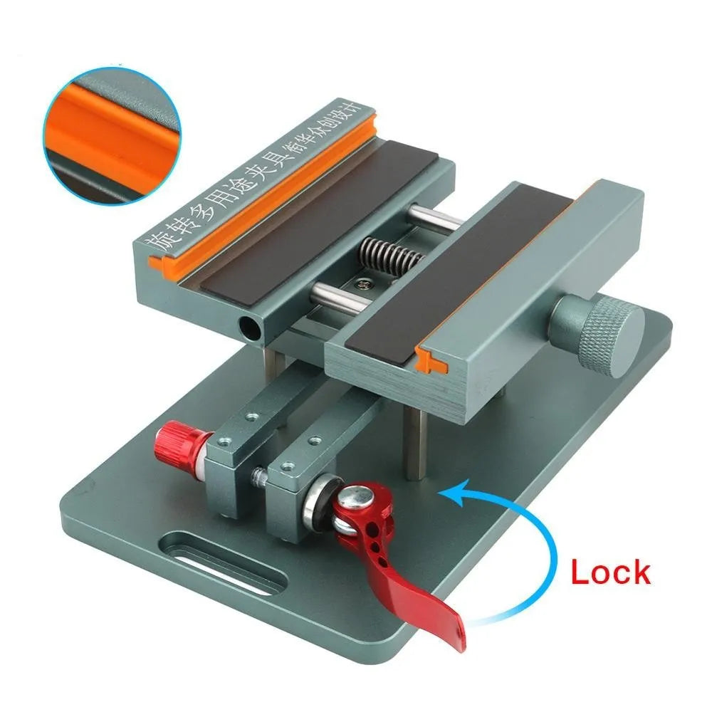 Mobile phone repair clamp tool with adjustable arms and silicone padding