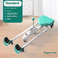 Steel frame leg stretching equipment with foam padding in blue colour