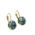 Handmade mother-of-pearl earrings for women with Chinese character Fu, Chanel style, snail ear clip