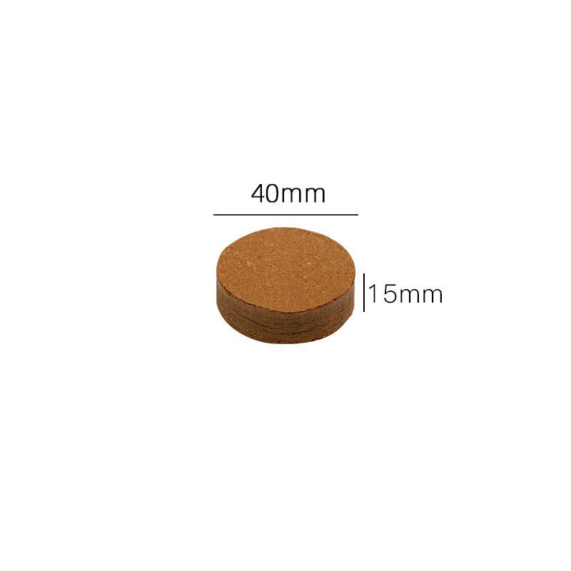 Compressed nutrient soil blocks for vegetable planting with various size specifications displayed