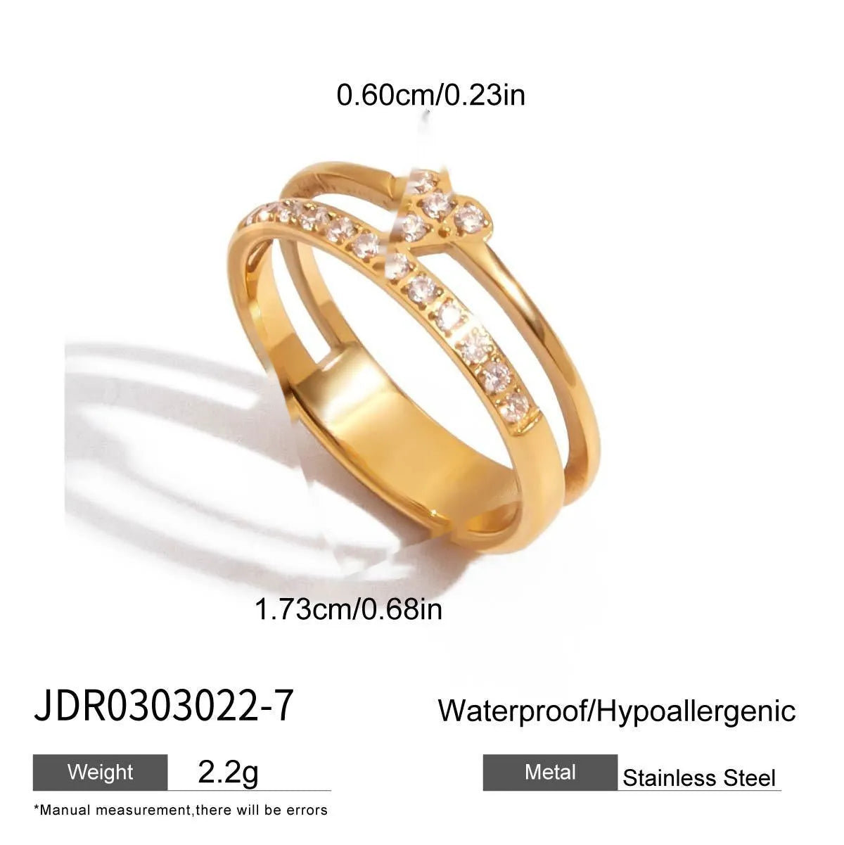 Geometric titanium steel men's zircon ring in a European American style on a grey background.