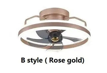 Modern simple ceiling fan lamp with light, 50cm diameter, shown in a selection of colours.