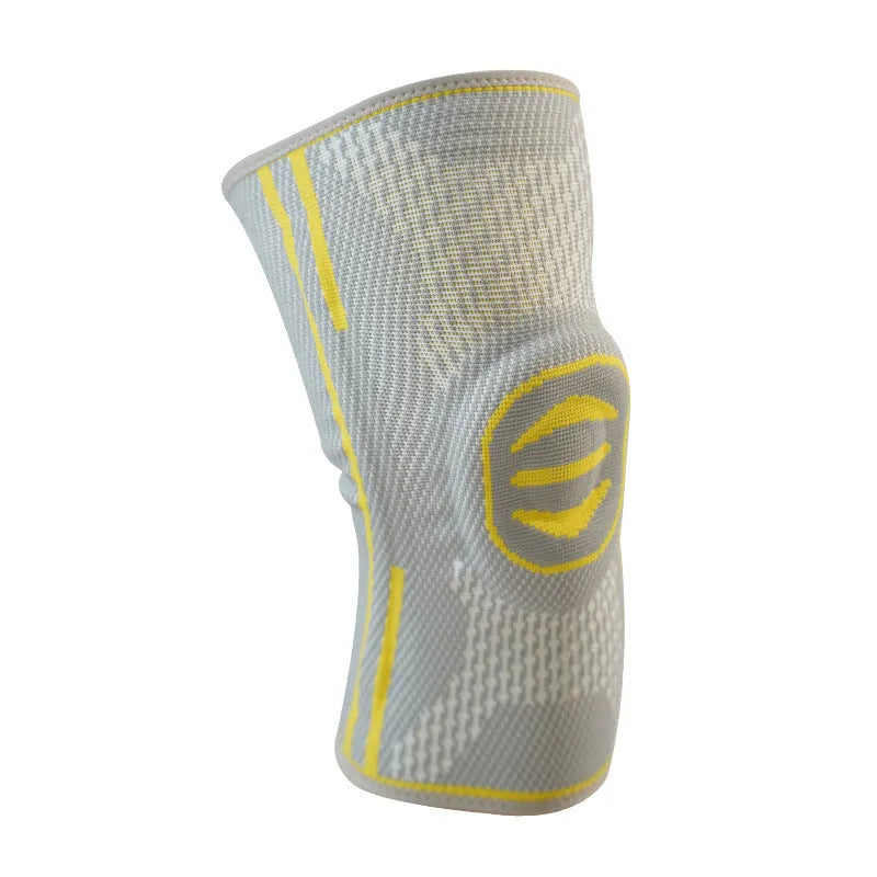 Cotton knee pads for mountaineering in green, blue, and yellow colours, sizes M, L, XL.