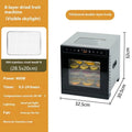 Stainless steel fruit dehydrator with visual skylight window showing food drying inside