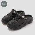 Men's khaki outdoor slippers with EVA sole and hollow out breathable design