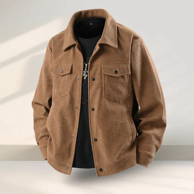 Men's slim fit casual coat in four colours, showing Vinylon and Lycra fabric detail