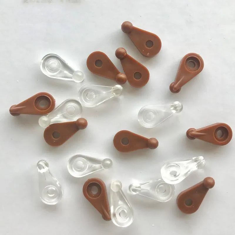 Plastic mirror clip for glass cabinet and wardrobe mirror fixing, transparent or brown, pack of 50