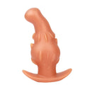 Unisex adult silicone masturbator in black, gold, or purple, shown in sizes S, M, L, and XL.