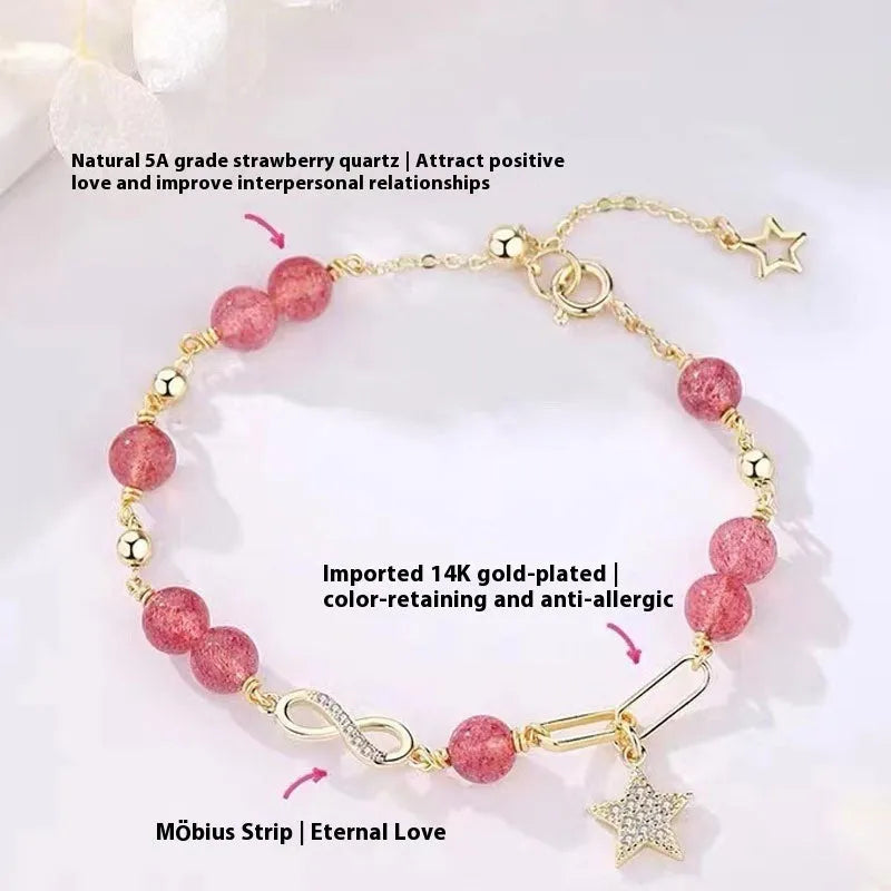 Women's Chinese-style crystal bracelet with Mobius loop and constellation modelling detail