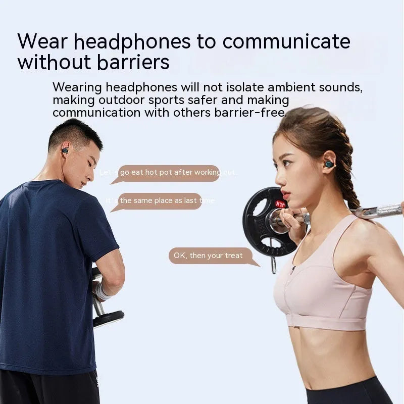 Clip-on wireless non in-ear sports Bluetooth headset in black orange with ear clip design
