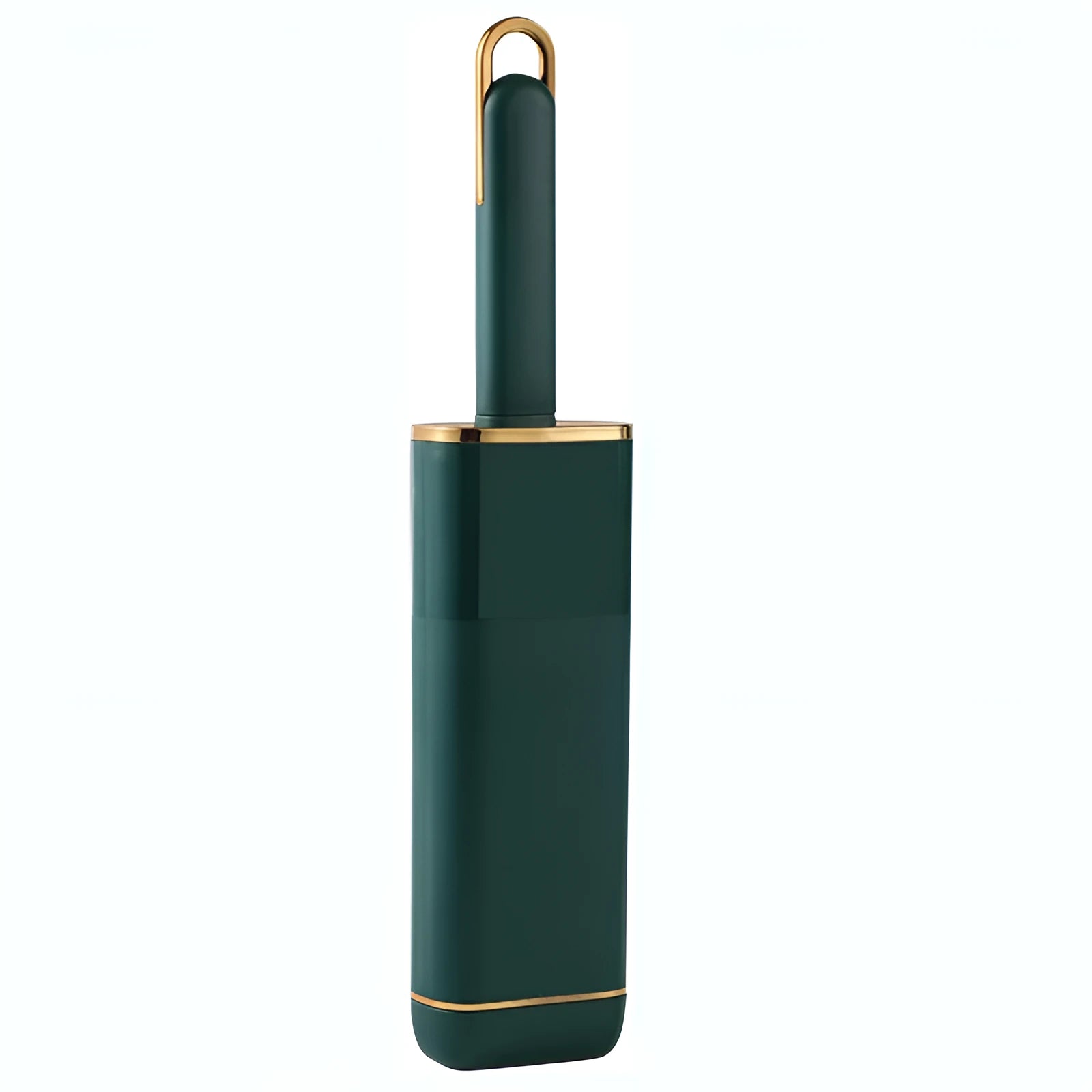 Double-sided reusable pet hair remover brush with storage box in blue, green or white.