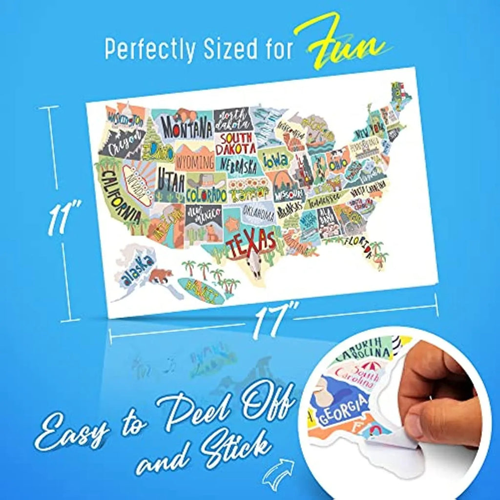 Travel-themed car body sticker set with map design and letter-style elements for vehicle decoration