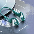 Bluetooth non in-ear sports conduction headset in Black Ultimate Edition with silicone ear hook and digital display