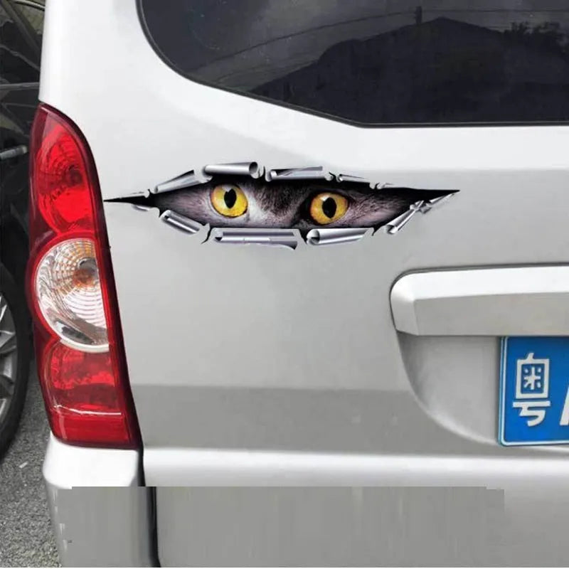 3D car door decoration sticker with Tiger Eye or Eagle Eye pattern on vehicle bumper