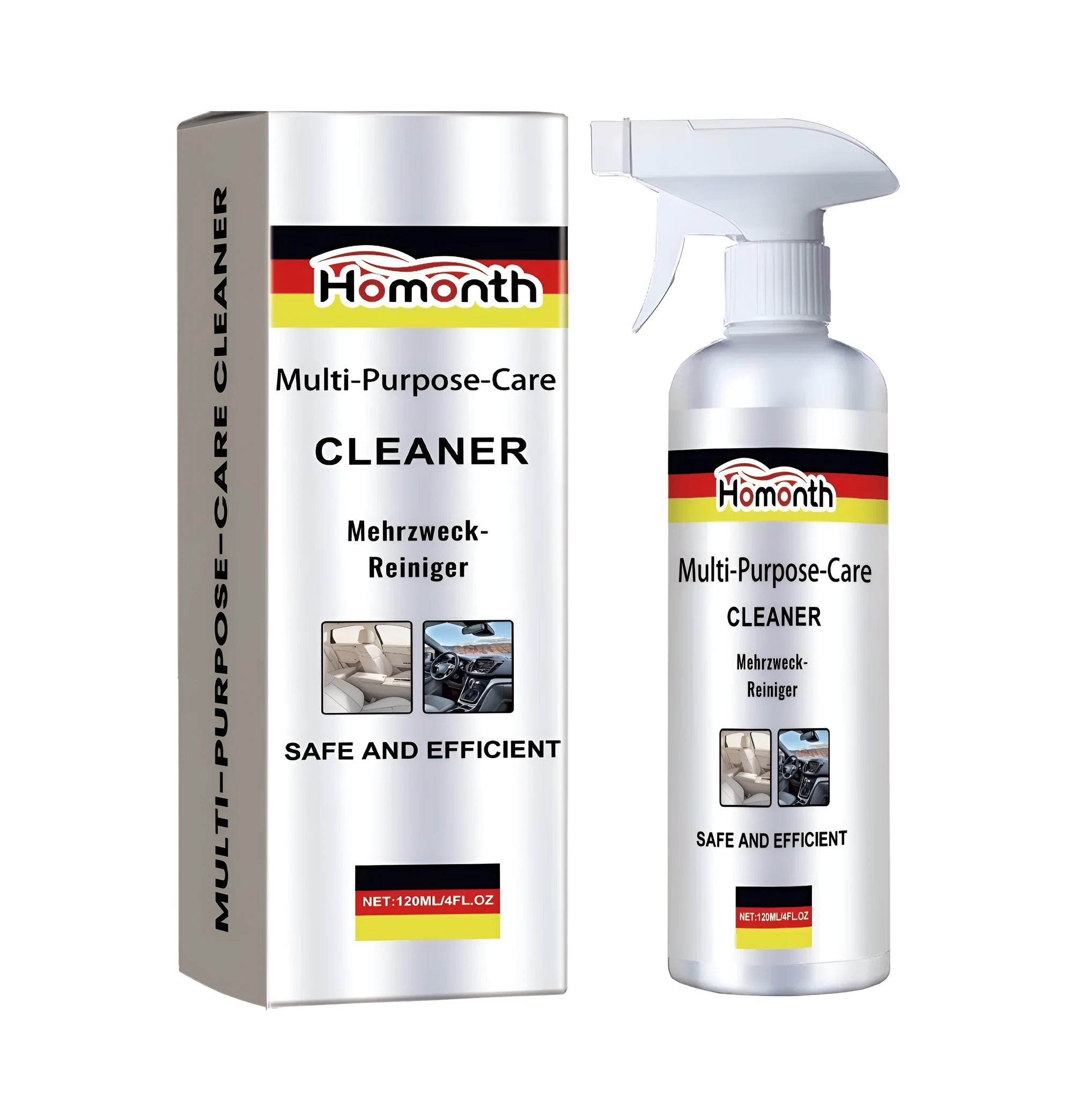 Car multi-function foam cleaner 120ml in compact bottle for household and interior cleaning