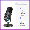 Dynamic noise reduction microphone in black colour with XLR cable and mounting base