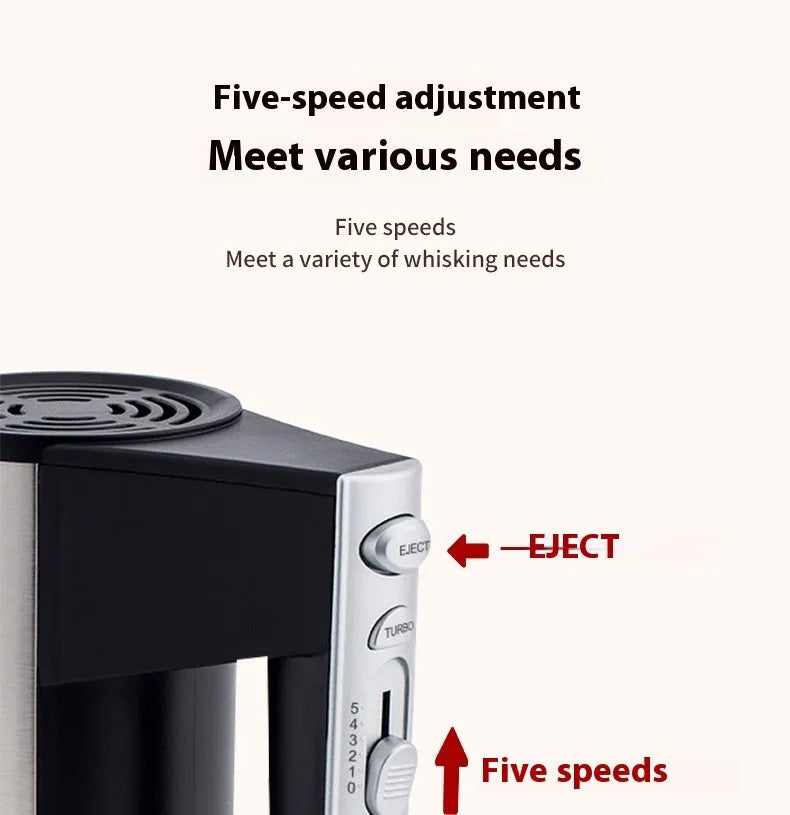 SL-25209 electric hand mixer with 5-speed settings and 500W motor power for baking tasks