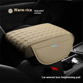 Leather automobile armrest heightening insole 32x22x5.5cm in elegant gray on car centre console