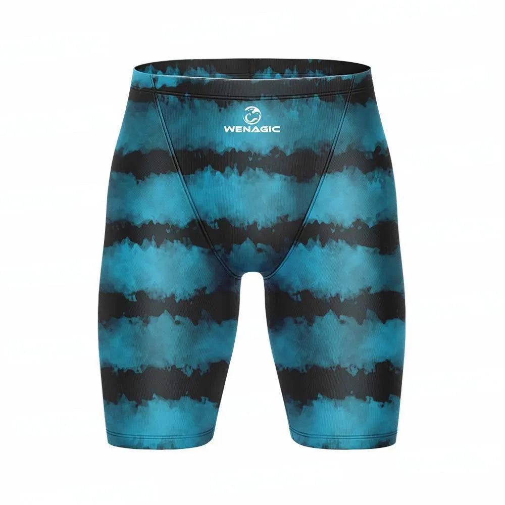 Unisex adult briefs-style swimming pants in multiple colours, made from polyester and Lycra fabric.