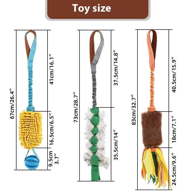 Green woven polyester cord teether pet toy for dogs with bends and hitches, size 24x12x8cm