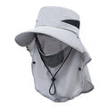 Men's big brim polyester fishing hat in army green colour on a neutral background.