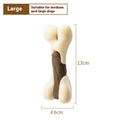 Cowhide and nylon dog bone grinding rod chewing toy in foodie bone design