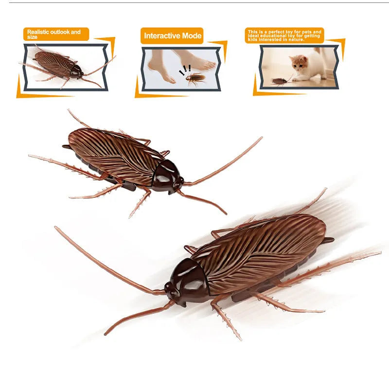 Automatic vibration pet toy in cockroach, dragonfly, tarantula or mouse design measuring 11x5 cm