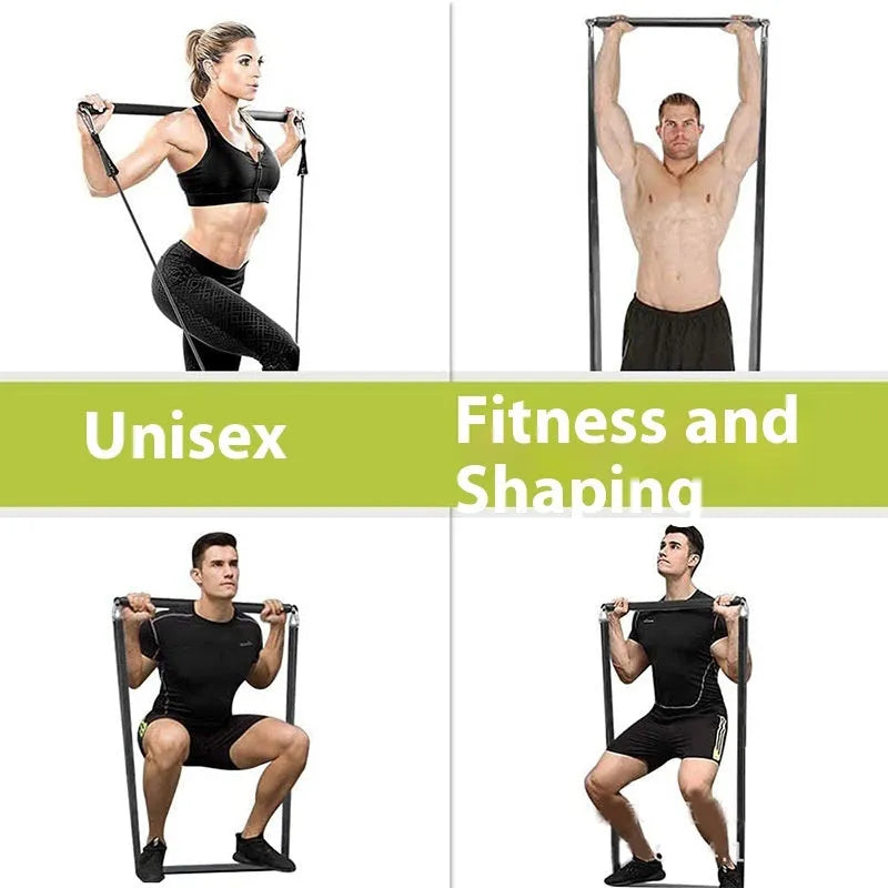 Two-segment push and pull fitness stick with rope attachment for resistance training