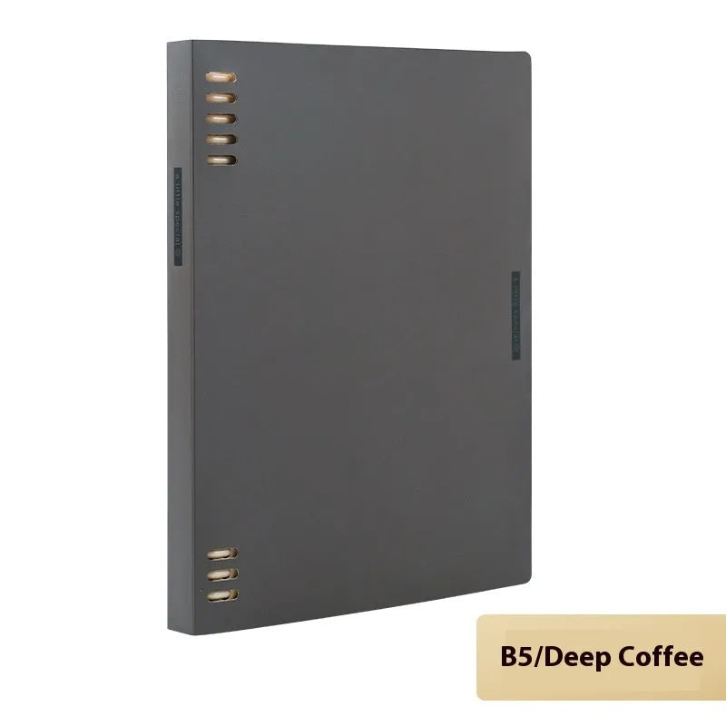 Loose spiral notebook refill with transparent PP cover and raw wood pulp paper in A5 size