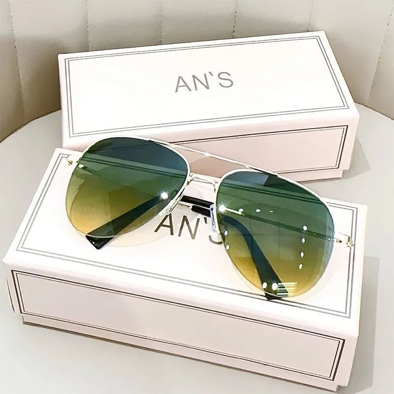 Metal frame aviator driving sunglasses with UV protection lenses in multiple colour options