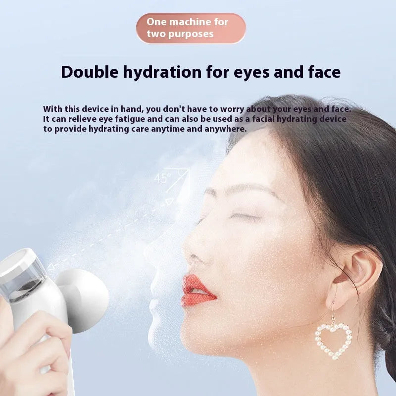White rechargeable hot and cold compress eye mask with USB charging cable