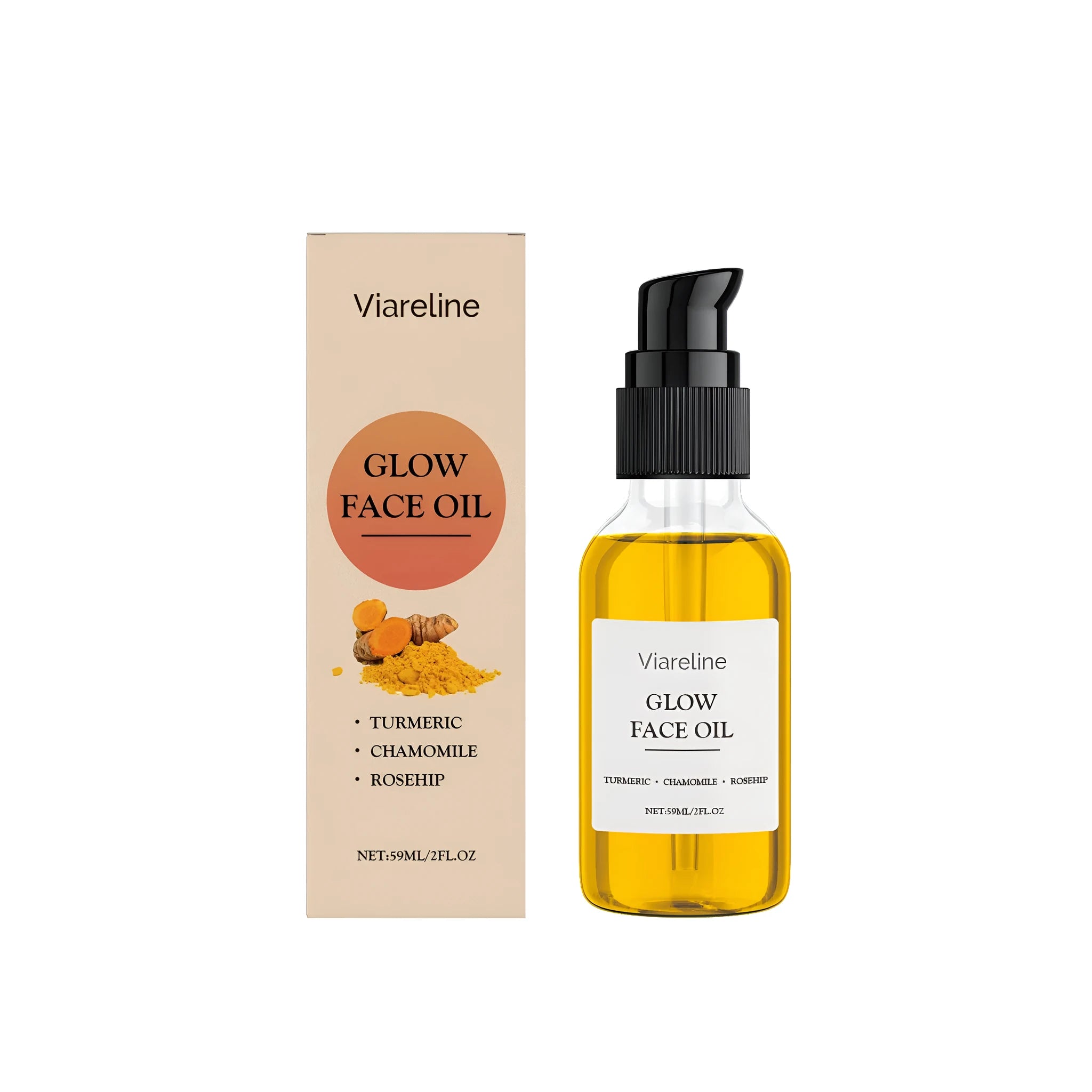 59ml bottle of turmeric facial anti-wrinkle oil with chamomile and rosehip extracts