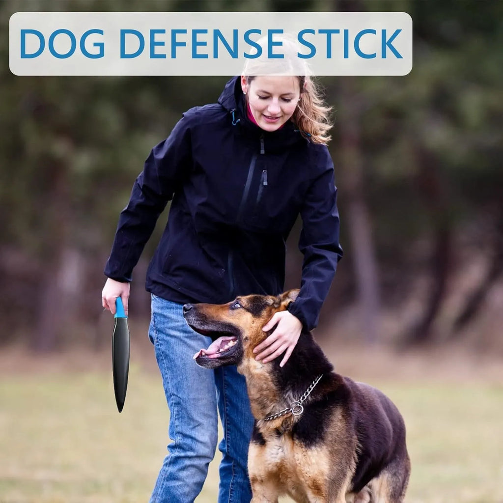 Blue and black nylon dog training break stick measuring 35cm long.