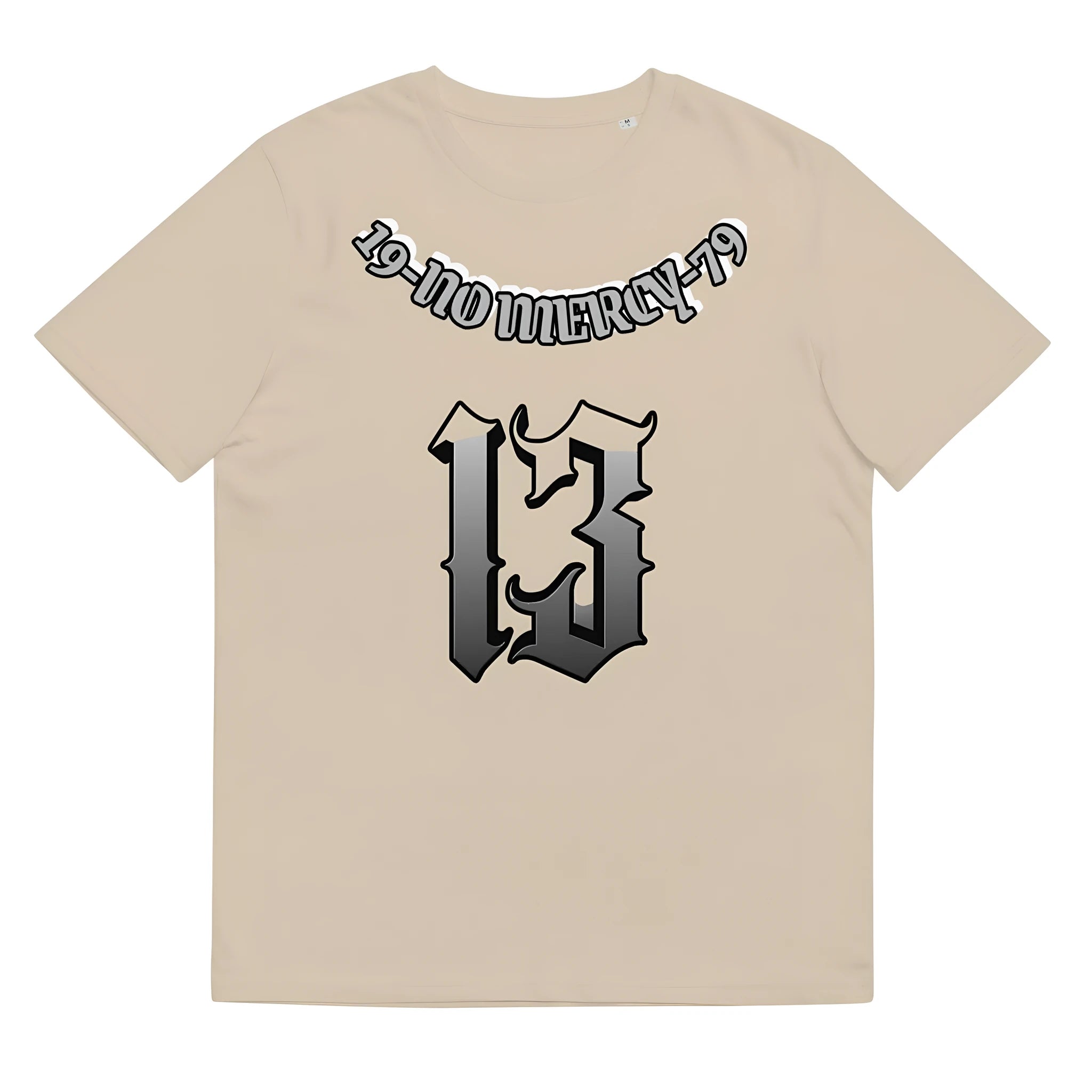 Loose fit cotton summer T-shirt in grey colour with short sleeves and round neck