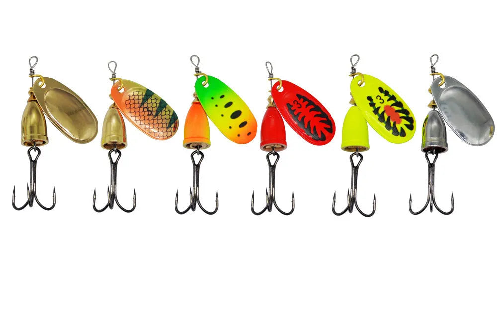 Composite rotating sequins copper bell metal fishing lure in seven colour variations