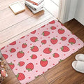 Soft square flannel floor mat with a coastal starfish print on a hard floor