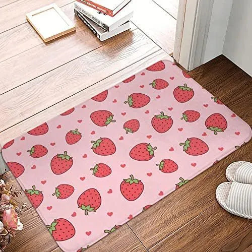 Soft square flannel floor mat with a coastal starfish print on a hard floor