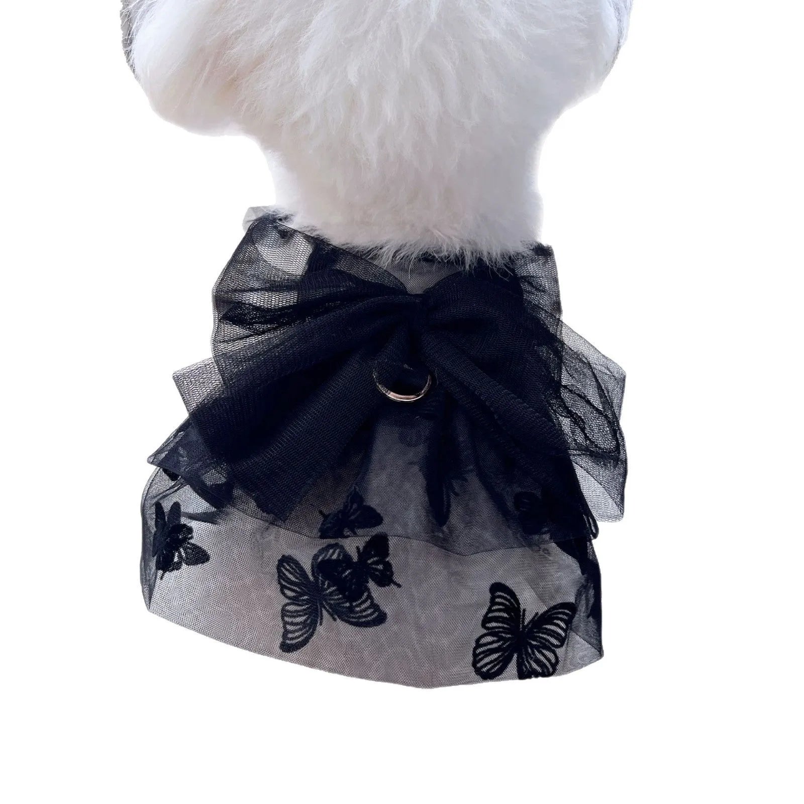 Black gauze princess tulle skirt pet clothing for small dogs and cats on size chart