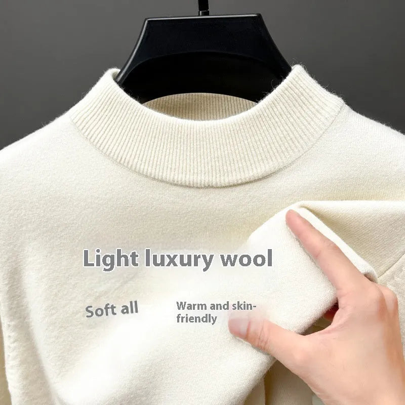 Men's half turtleneck wool jumper in regular fit available in multiple colours