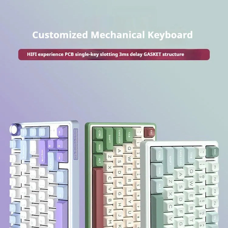 Wireless mechanical keyboard with RGB lighting and hot-swappable switches