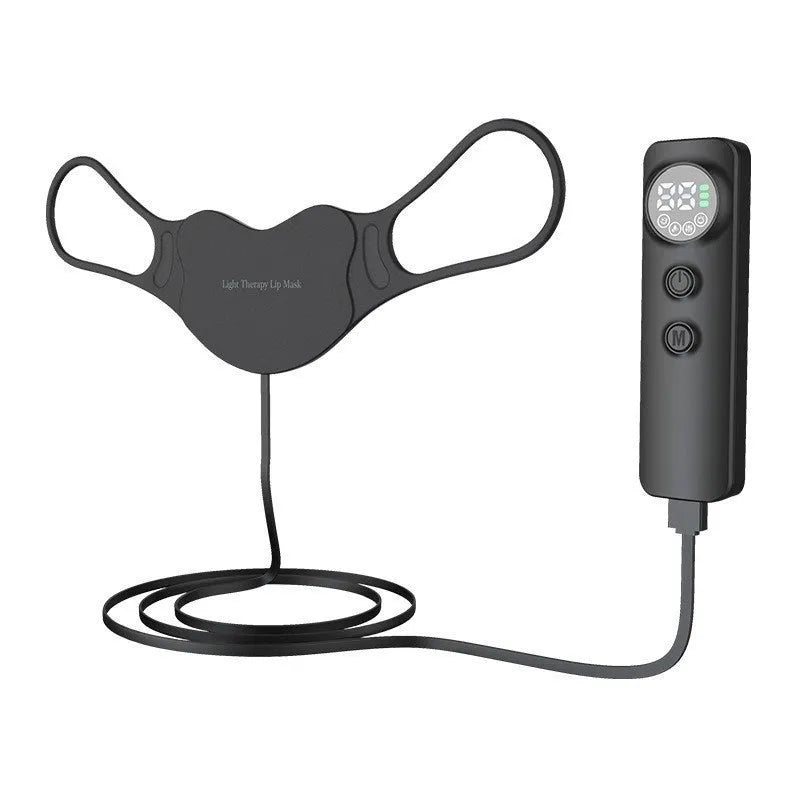 Black four-colour LED photon skincare mask for neck and face light therapy treatment.