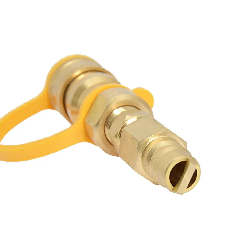 Gold colour brass gas propane conversion charging connector with American standard 3/8 thread